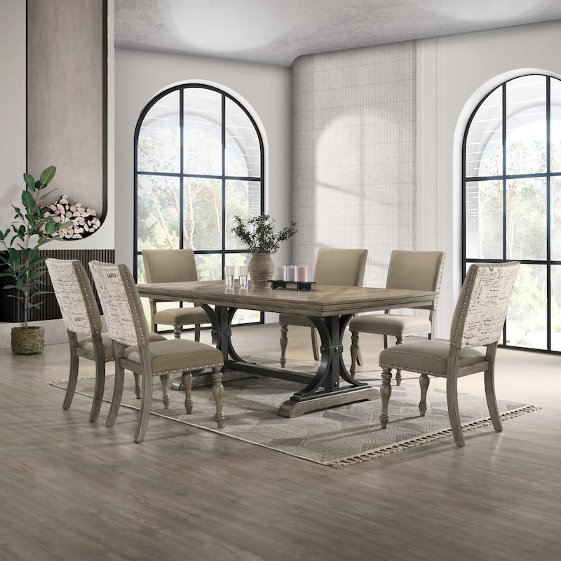 Roundhill Furniture Birmingham 9-piece Removable Leaf Dining Table Set