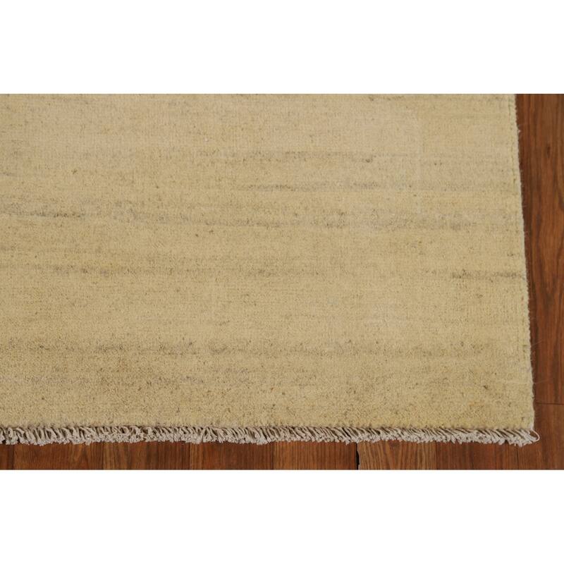 Gabbeh Modern Rug Hand-Knotted Solid Contemporary Wool Carpet - 3'11"x 5'10"
