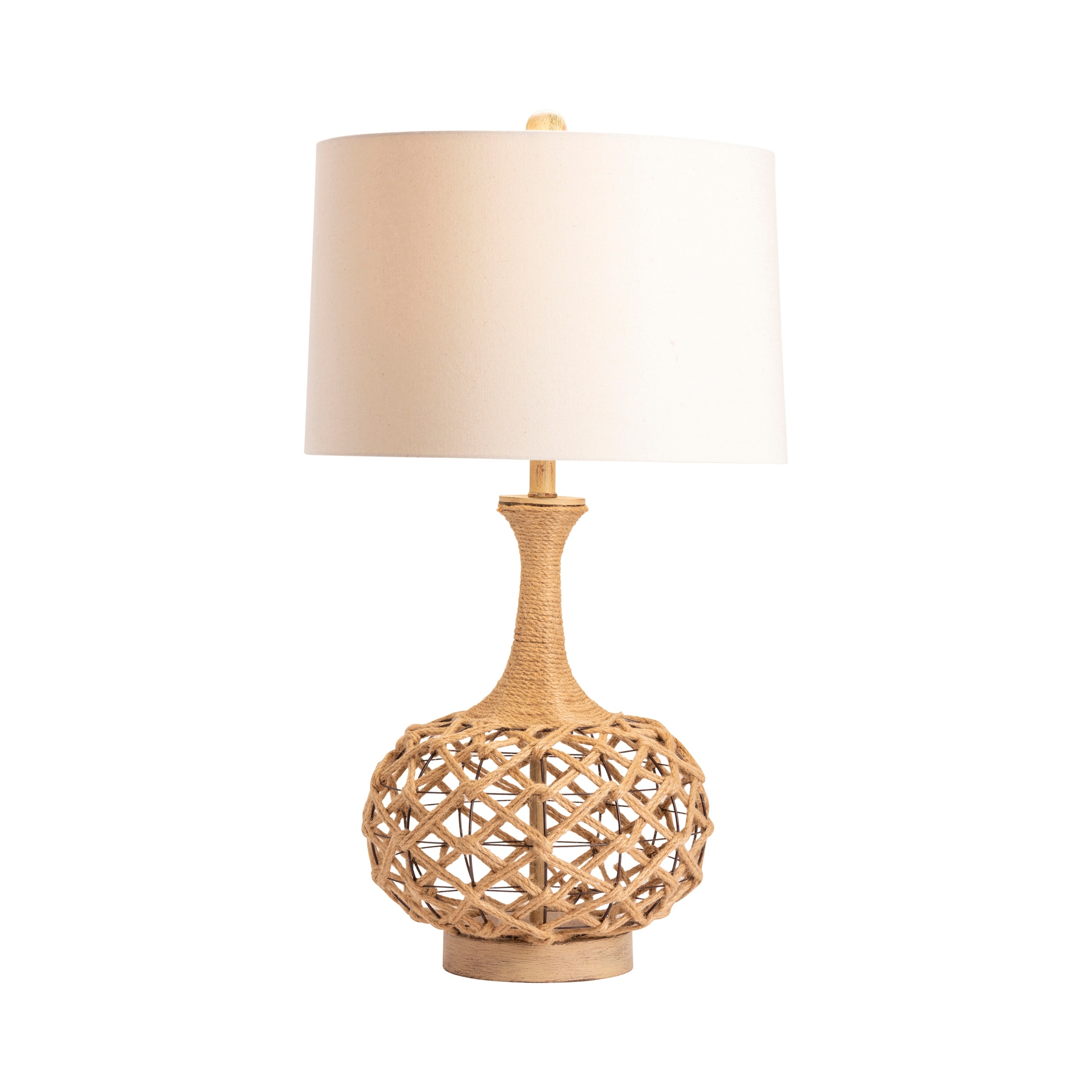 Myla 31.5" Metal and Hemp Rope Table lamp in Natural