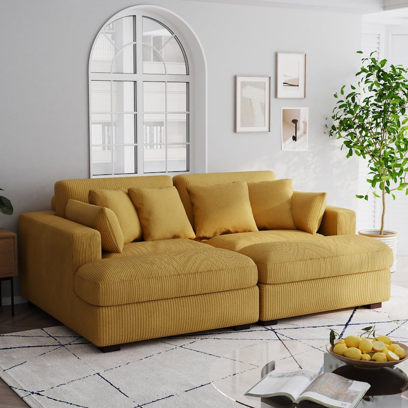 Navaeh Corduroy Modular Sectional Sofa Large Couch Sleeper Chaise
