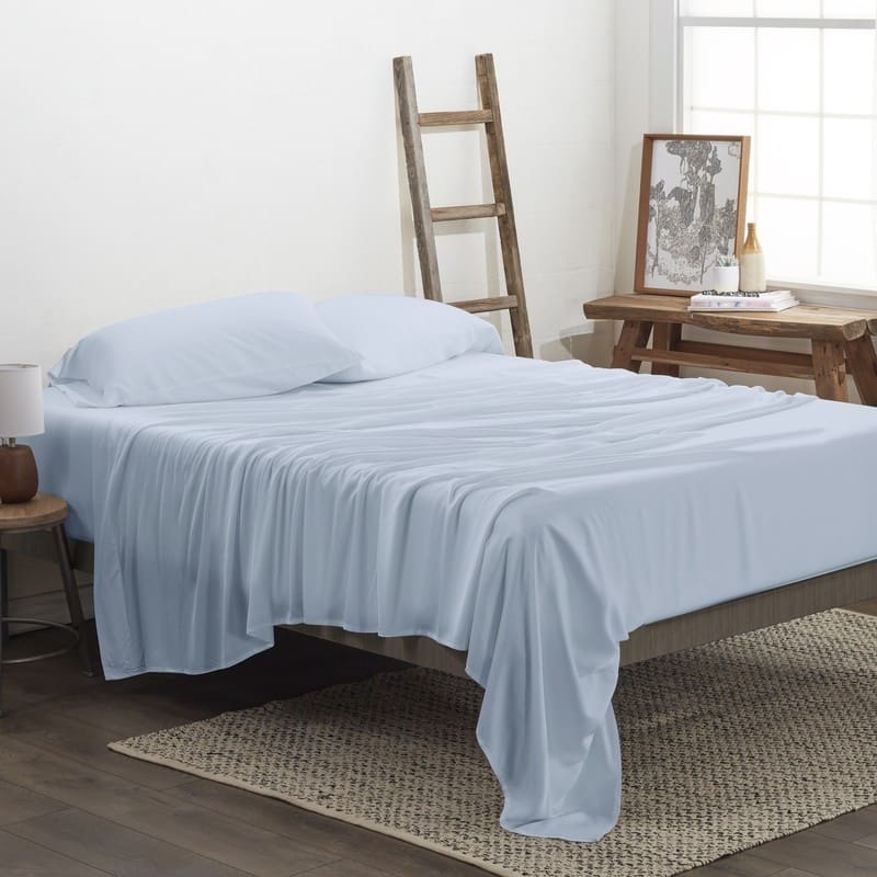 Simply Soft Premium Rayon from Bamboo 4-piece Luxury Bed Sheet Set - Full - Light Blue