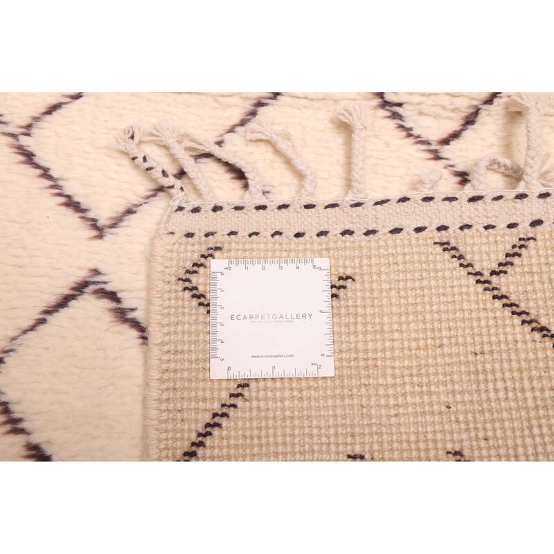 ECARPETGALLERY Hand-knotted Pak Finest Marrakesh Cream Wool Rug - 6'9 x 9'7