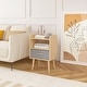 preview thumbnail 40 of 38, 2-Tier Kids Nightstand With Fabric Drawer