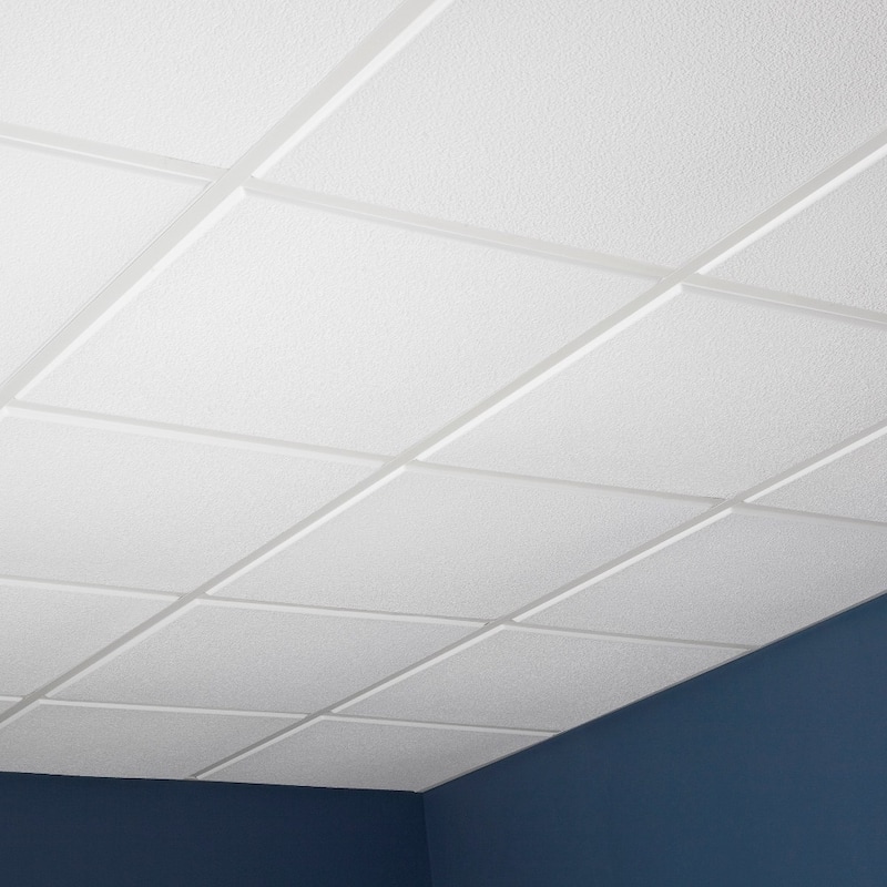 Genesis Stucco Pro Revealed Edge White 2 x 2 ft. Lay-in Ceiling Tiles