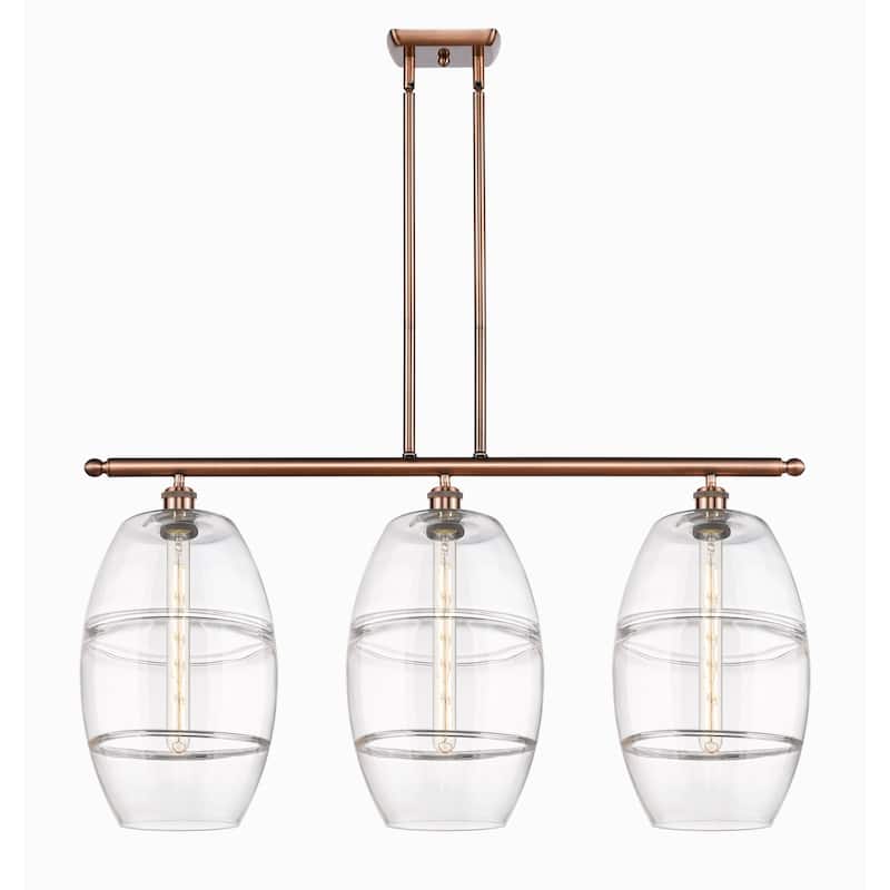 Innovations Lighting 516-3I-19-37 Vaz Linear Vaz 3 Light 37" Wide - Antique Copper / Clear