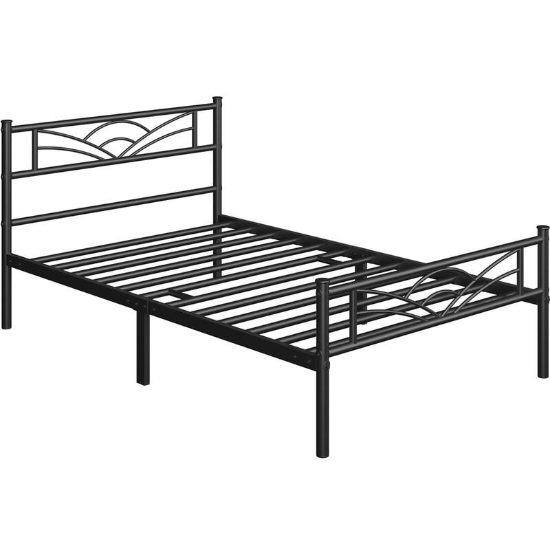 Yaheetech Metal Platform Bed Frame with Underbed Storage Bed Frame with Cloud-inspired Design Headboard