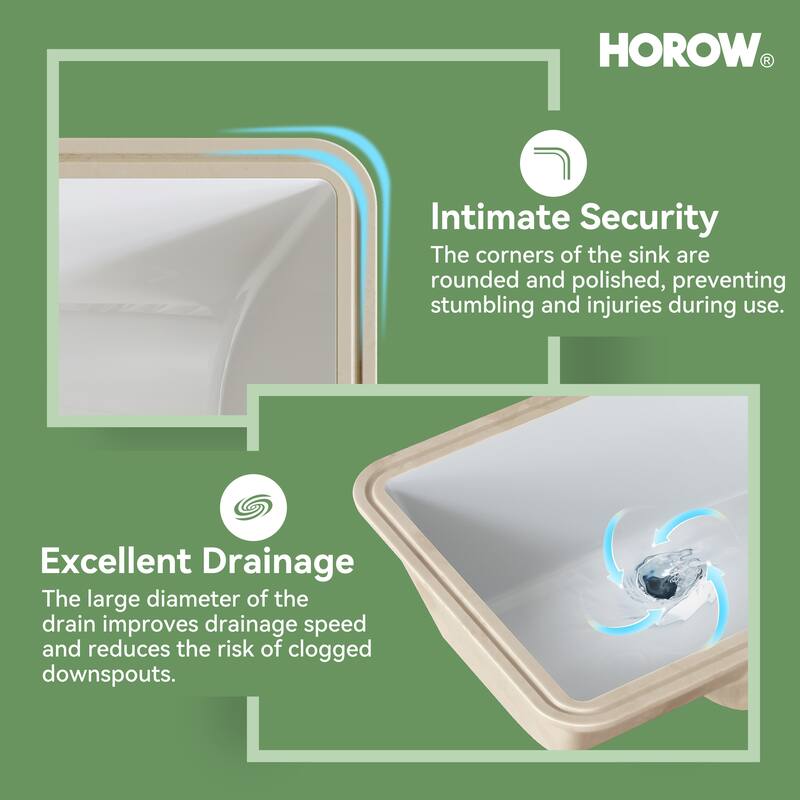 HOROW 20.28 in. Rectangular Undermount Bathroom Sink in White with Overflow Drain Vitreous China