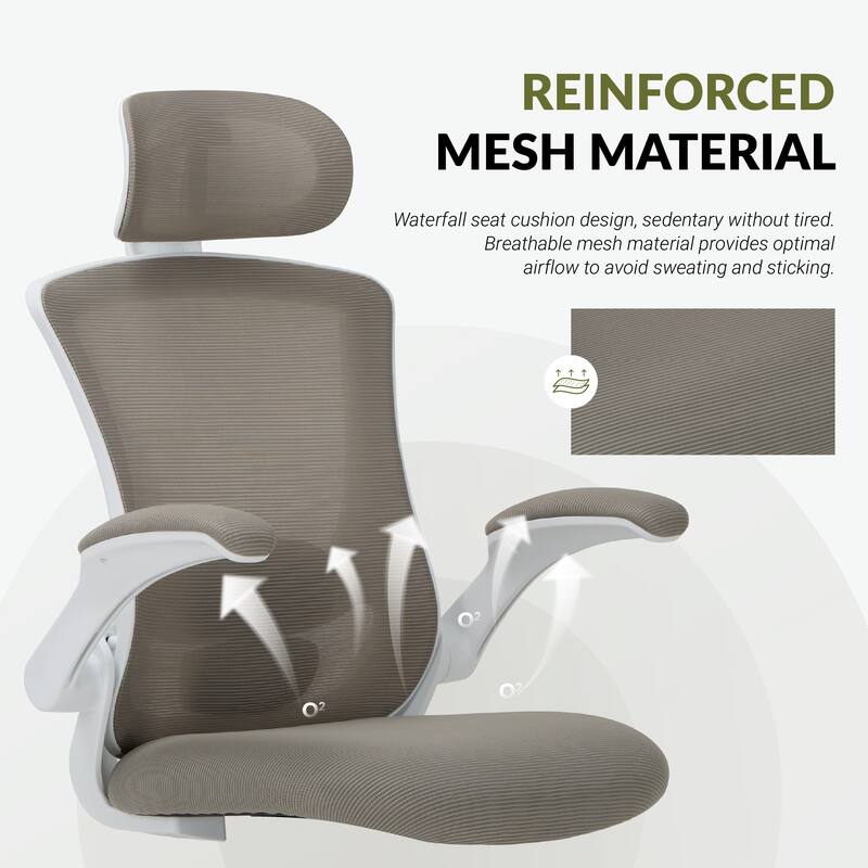 Ergonomic Office Chair with Lumbar Support & Headrest, Swivel, BIFMA Certified, Black