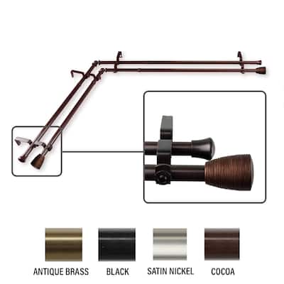InStyleDesign Zephania Corner Window Double Curtain Rod 13/16 inch dia.