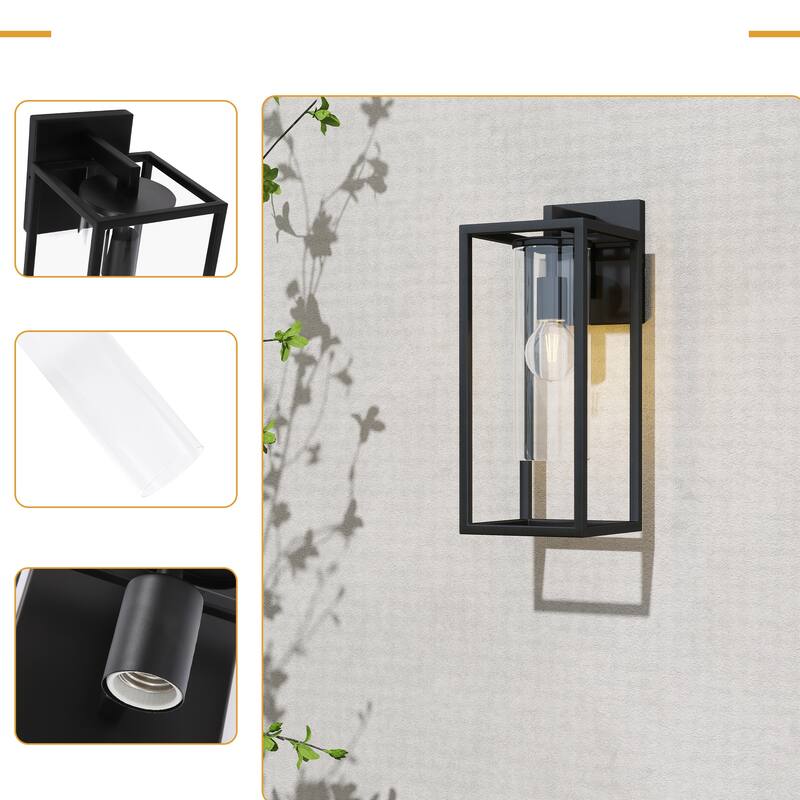 Outdoor Wall Light Lantern Sconce with Glass