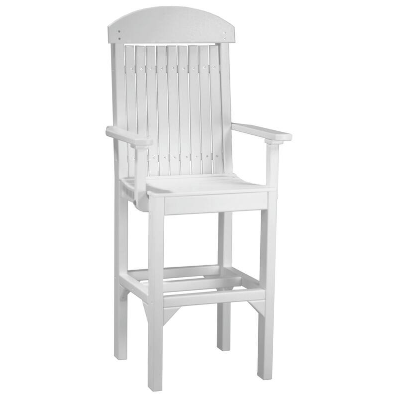 Set of 4 Poly Lumber Classic Dining Chairs - Arm Chair - White - Extra Tall