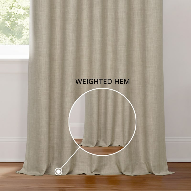 Exclusive Fabrics Solid Performance Linen French Pleated Thermal Blackout Curtains for Bedroom & Living Room Curtains (1 Panel)