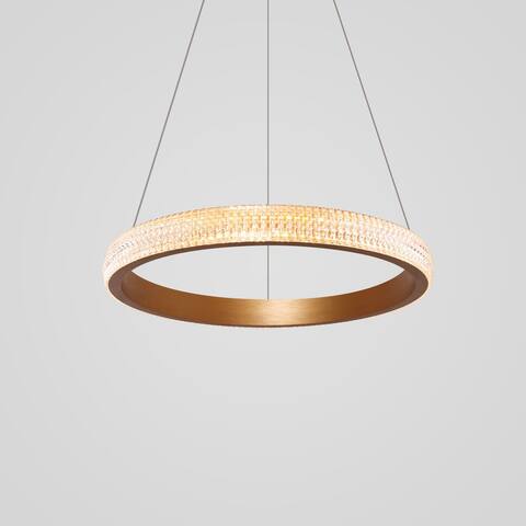Cici Modern Integrated LED Gold Wheel Hanging Pendant Light