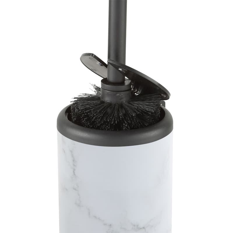 Bath Bliss 2 Pack Self Closing Lid Toilet Brush and Holder