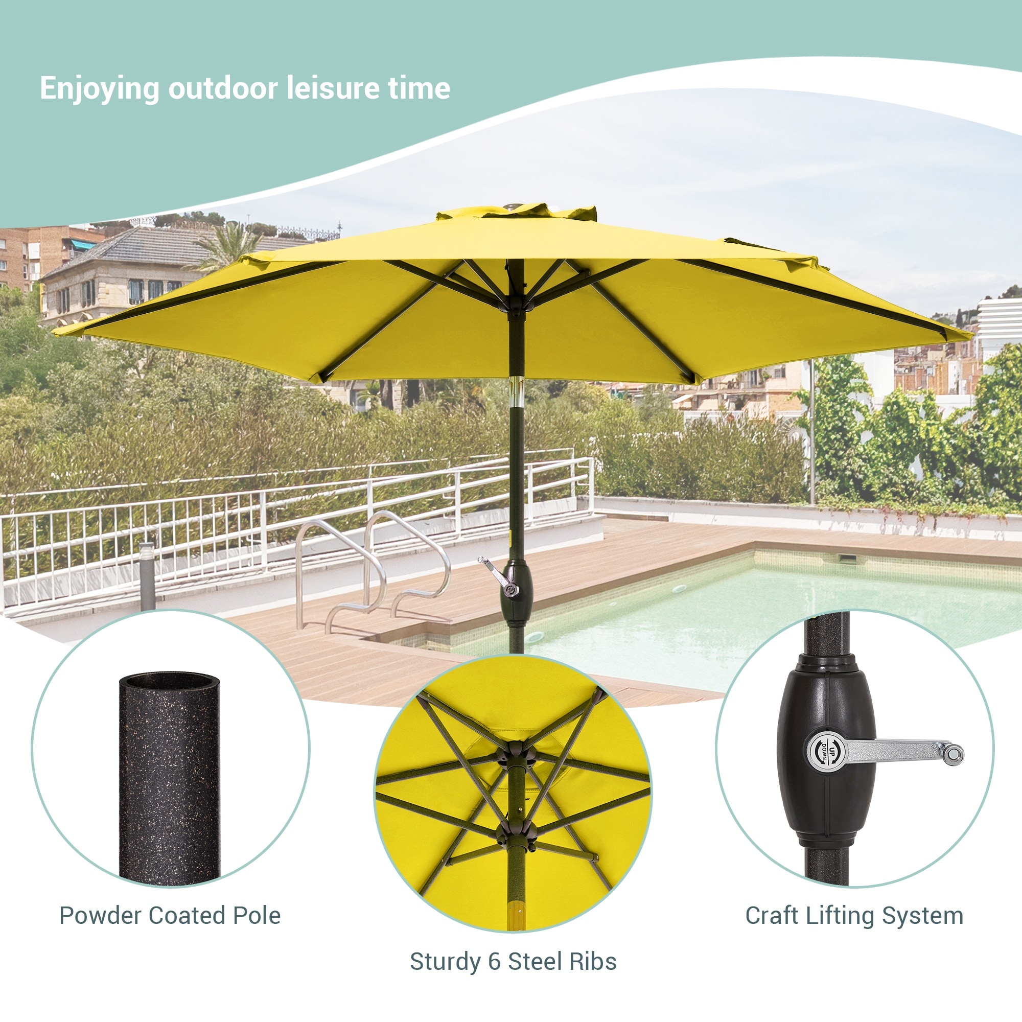 6 foot hotsell patio table umbrella