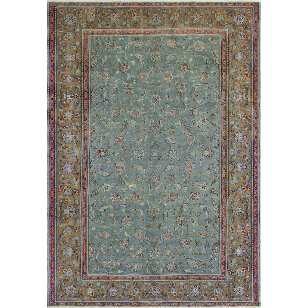 Vintage Distressed Wale Grey/Brown Rug - 6'9" x 10'2"