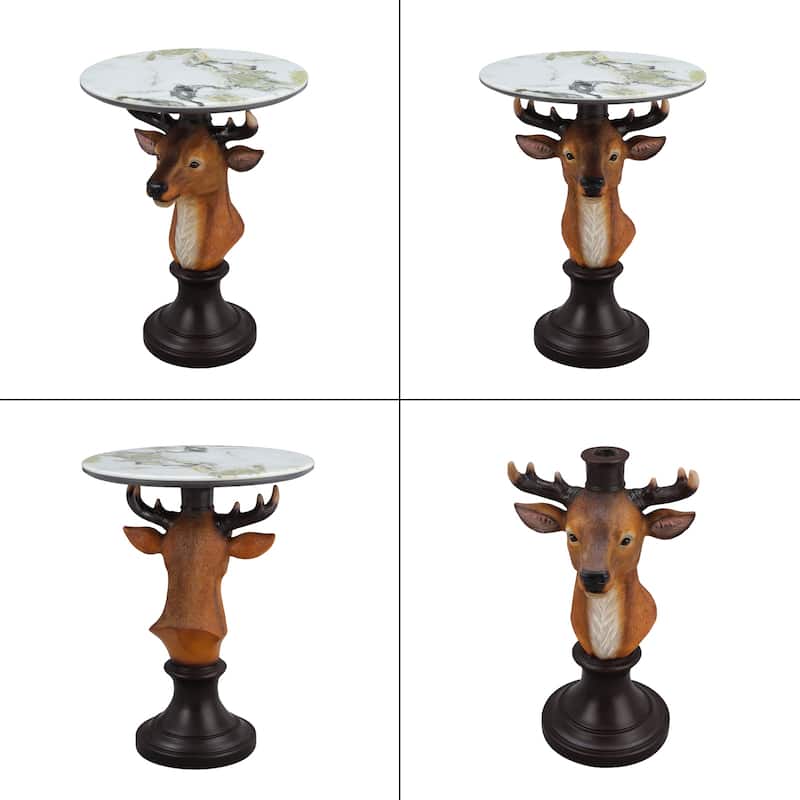 Deer Head Accent Table Animal Statue End Tables Livingroom