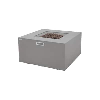 Sol Living Rocky Square Propane Fire Pit 45,000 BTUs - 43 x 43 Inches - 43 x 43 in.