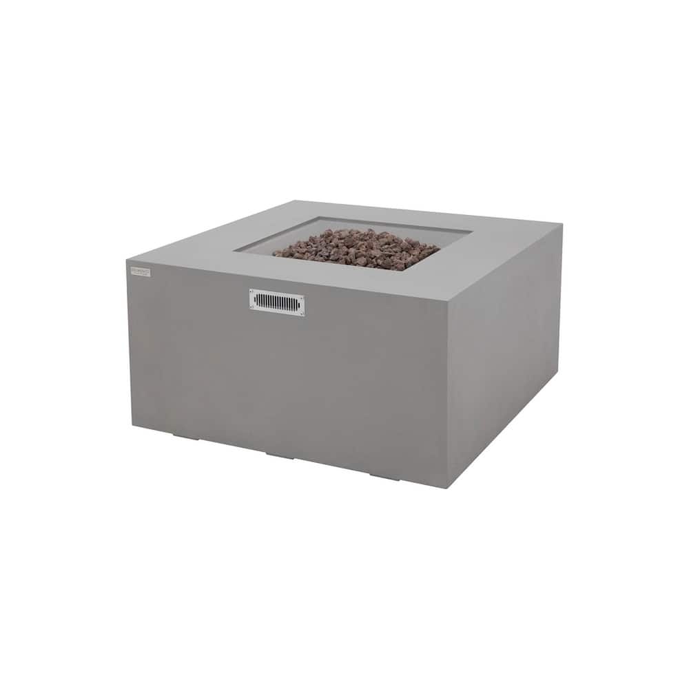 Sol Living Rocky Square Propane Fire Pit 45,000 BTUs - 43 x 43 Inches - 43 x 43 in.