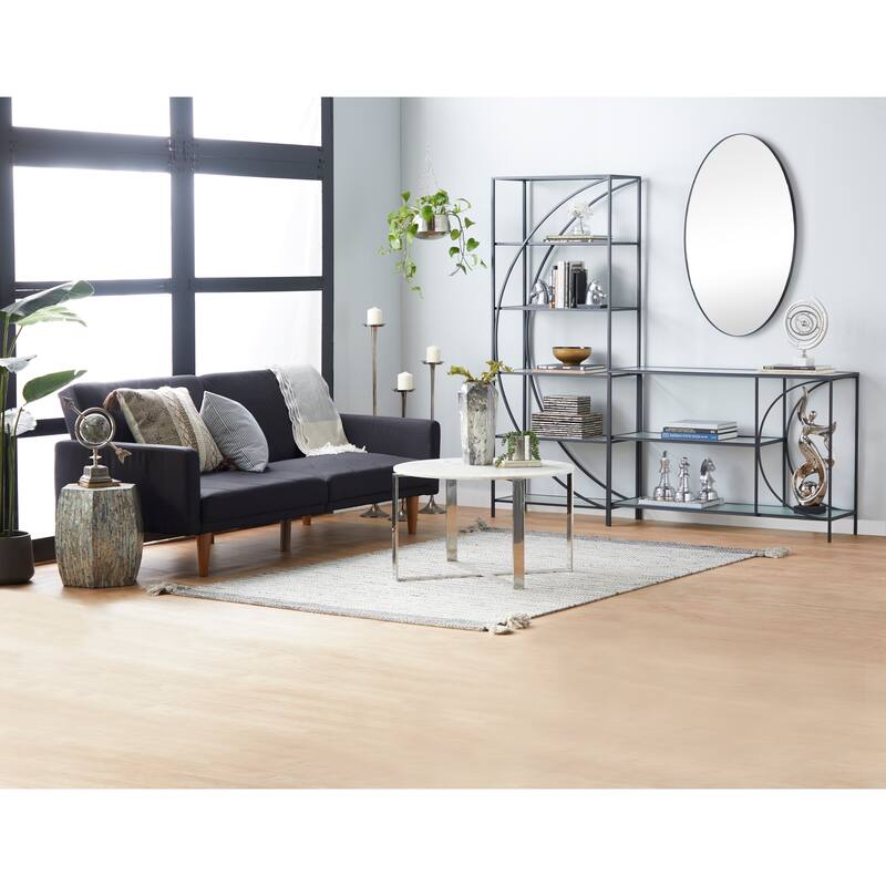 Silver Ceramic Dancing People Decorative Sculpture - 10 x 5 x 25