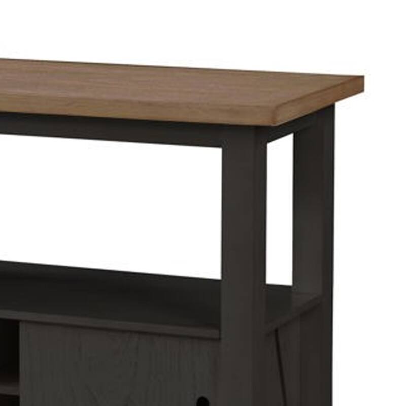 Riby Sideboard Buffet Server Cabinet, Wine Racks, 2 Doors, Black 52 Inch