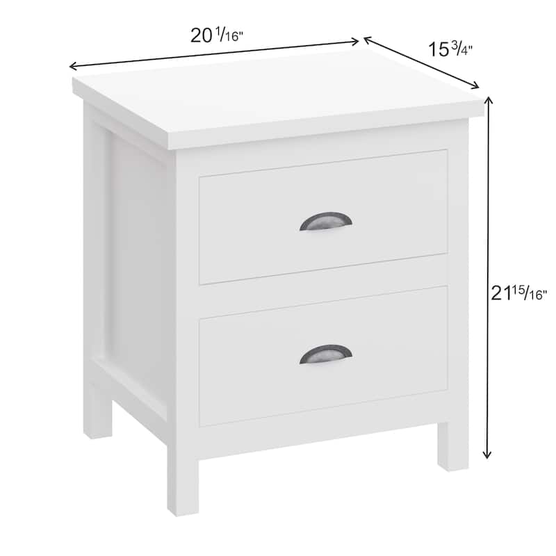 Solid Wood White Night Stand, Bedside Table, End Table, Desk with