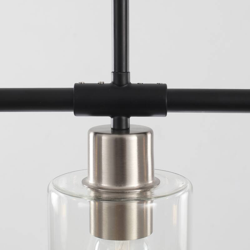 Modern Linear Ceiling Hanging Light 3-Lights Industrial Pendant Light with Adjustable Height for Living Room, Foyer - N/A