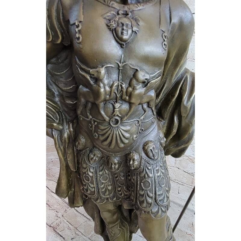 King Leonidas Achilles Hercules Greek Spartan Warrior Bronze Statue Sculpture Figure Dalou 26 Inches X 10 Inches
