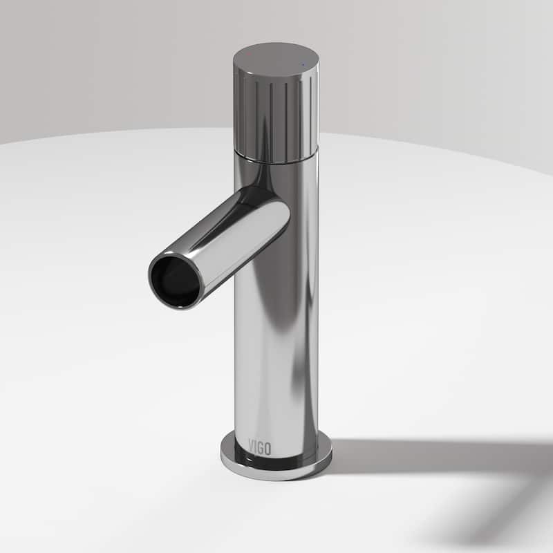 VIGO Ashford 8" H Single Handle Single Hole Bathroom Faucet - Without Extras - Chrome