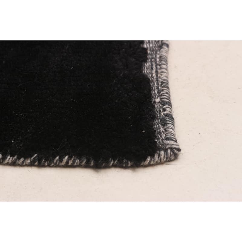ECARPETGALLERY Hand-knotted Tangier Black Wool Rug - 8'2 x 11'6