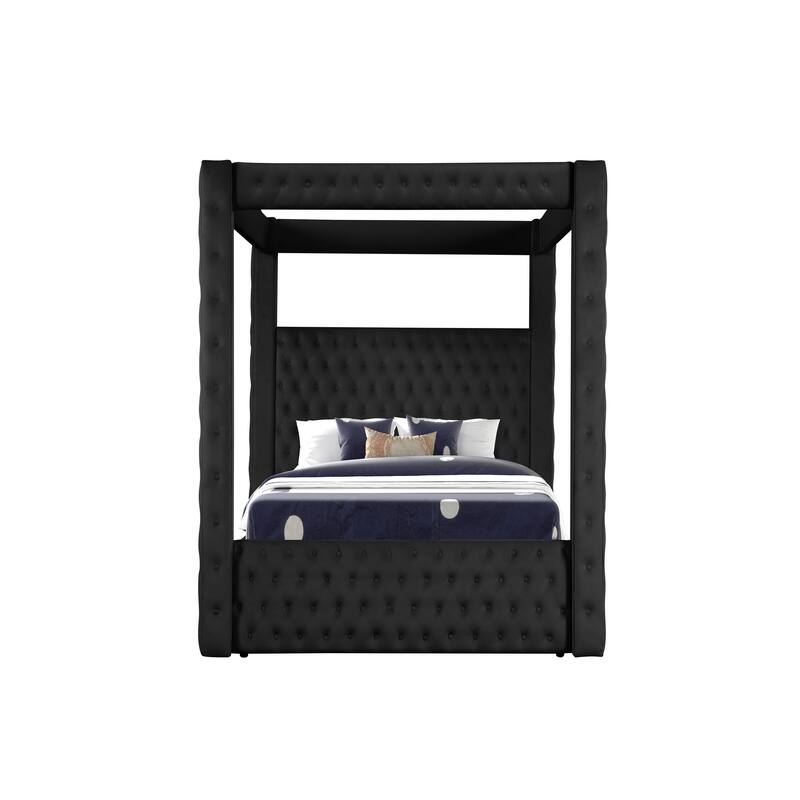 Monica Modern Style Crystal Tufted 4PC/5PC Vanity Bedroom Set Made with Wood