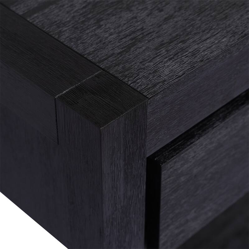 Wood Console Table with 2 Drawers and 1 Shelf for Hallway Living Room