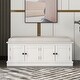 preview thumbnail 10 of 28, Merax 4 Doors Storage Bench with Adjustable Shelves and Removable Cushion