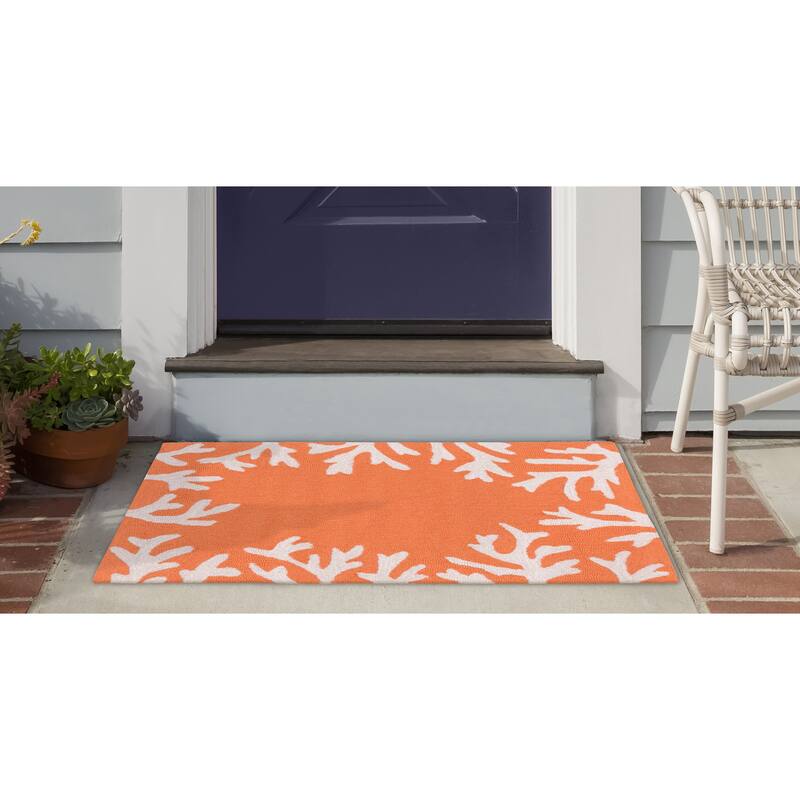 Liora Manne Capri Coral Border Indoor/Outdoor Rug