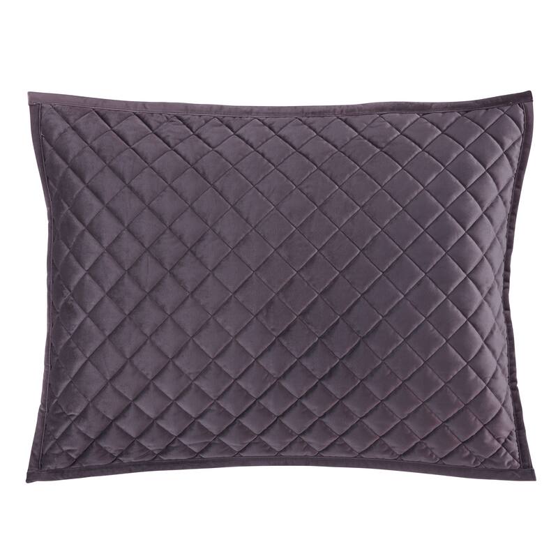 HiEnd Accents Velvet Diamond Quilted Pillow Sham Set, 2PC