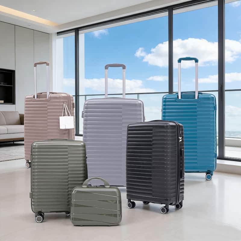 14IN 20IN 24IN 28IN 4 pcs/set in PP Spinner Wheel Luggage, Carry on Suitcase, Iron Pull Rod, Combination Password Lock