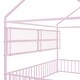 preview thumbnail 48 of 58, Metal Floor Bed House Bed Frame with Fence and Storage Shelves