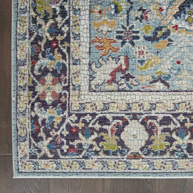 Hupu Power Loomed Distressed Floral Traditional Non Skid Area Rug By HomeRoots - 90' X '63' X '0.5
