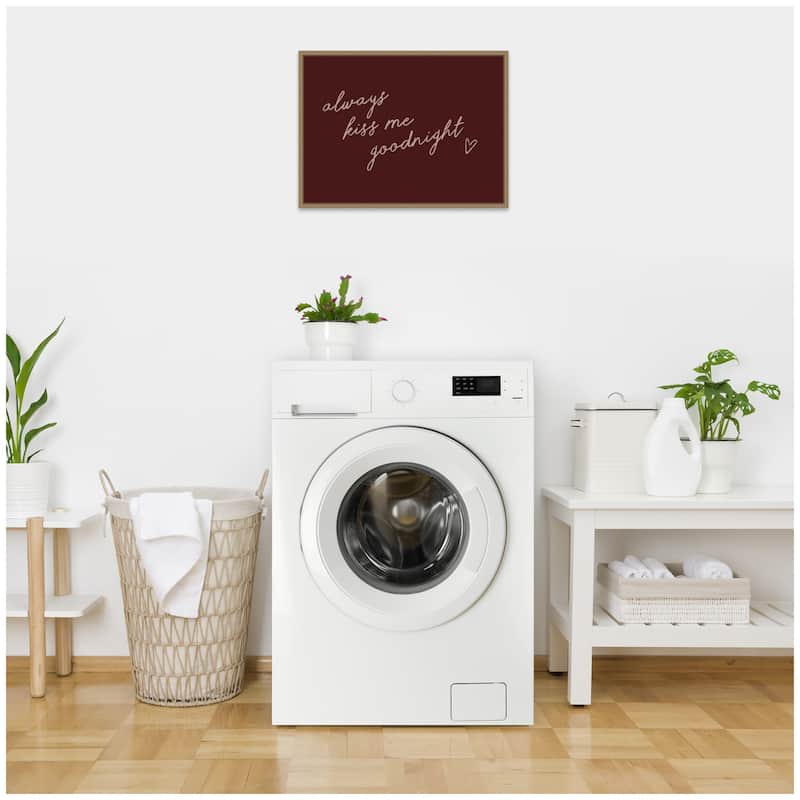 Kate and Laurel Always Kiss Me Goodnight by Lucky Guava Framed Canvas Wall Art Print