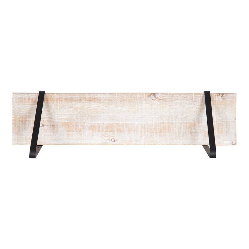 Kate and Laurel Soloman Wood 2 Piece Shelves with Metal Brackets