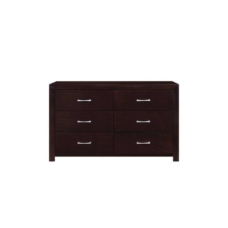 Elysee 3 Piece Espresso Modern Faux Leather Upholstered Panel Bedroom Set