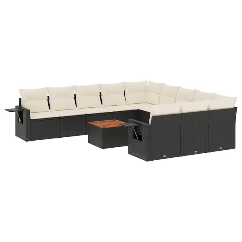 vidaXL Garden Sofa Set Poly Rattan Large Adjustable Feet