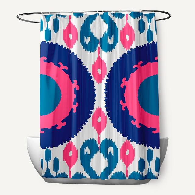 71 x 74-inch Boho Geometric Print Shower Curtain - Pink