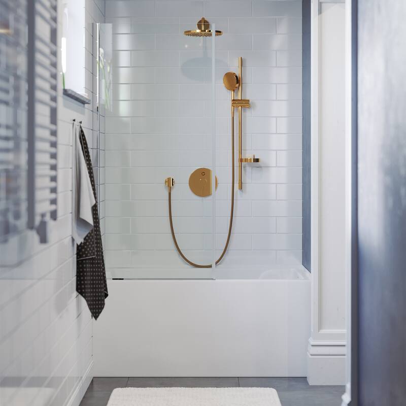Lausanne 48 X 30" Right-Hand Drain Alcove Integrated Armrest Bathtub With Apron - 30x48 Right