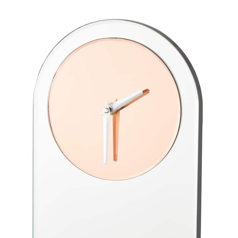 Glass Decorative Wall Clock with Blue, Purple or Pink Clock Face - Silver - Roche River Decor