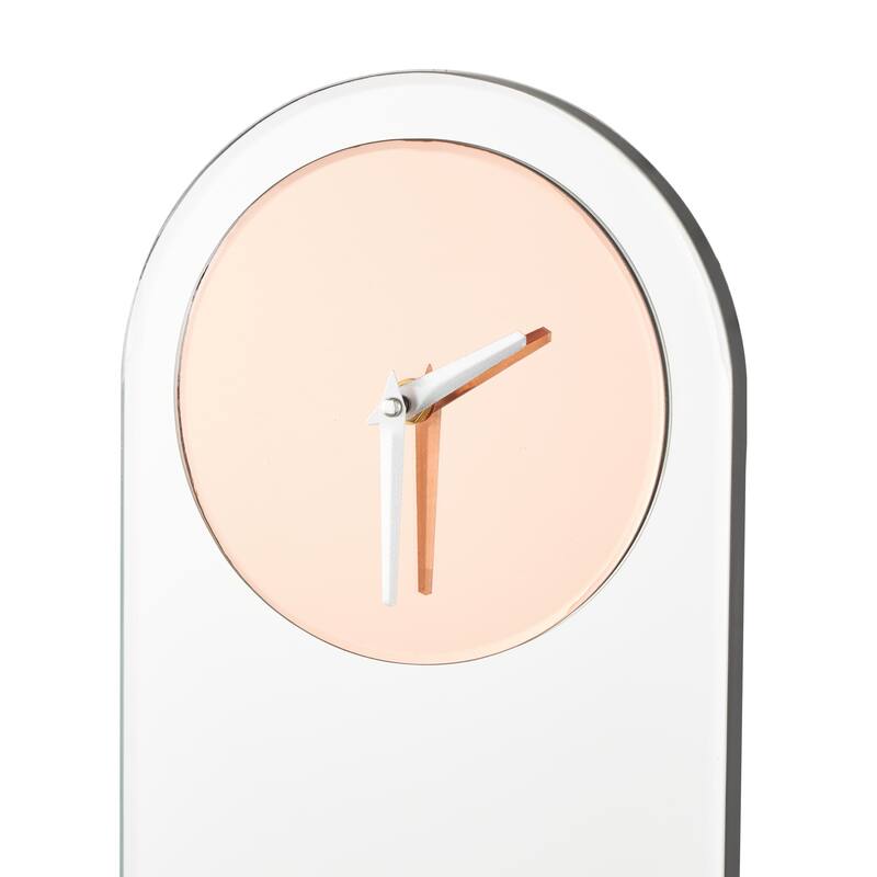 Silver Glass Decorative Wall Clock with Blue, Purple or Pink Clock Face