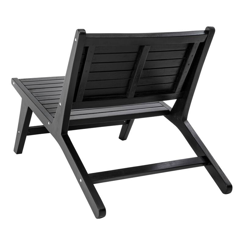 Seagrove Wood Armless Outdoor Patio Chair, by JONATHAN Y - 23.62L x 36.22W x 25.59H