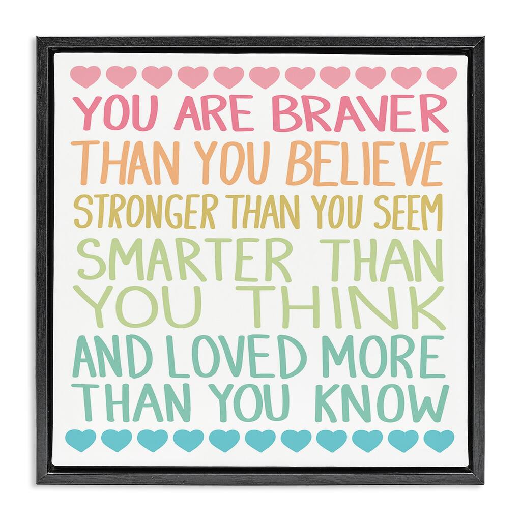 Stupell Rainbow Confidence Phrases Framed Floater Canvas Wall Art Design By Sweet Melody Designs