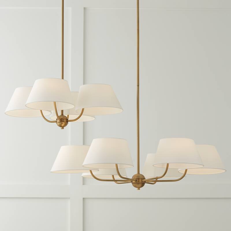4-Light Aged Brass Chandelier - 21 High