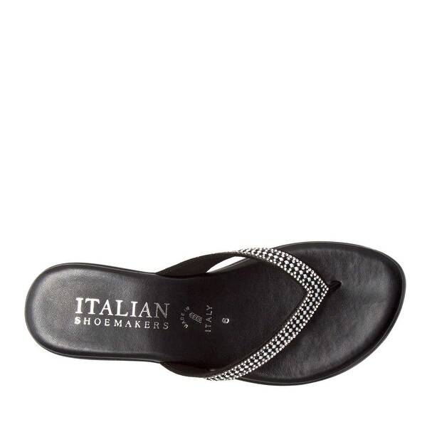 italian shoemakers rhinestone flip flops